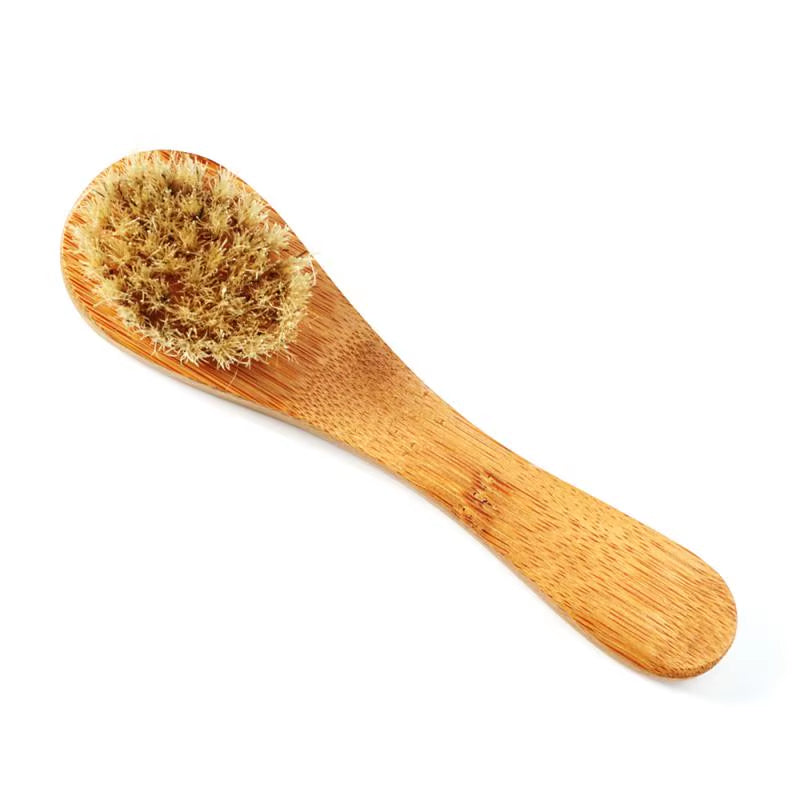Face Brush Wooden Animal Hair Facial Deep Cleansing Blackhead Remover Massage Care Tool Washing Product Dropship